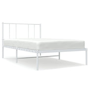 Letto singolo | Letto per adulti | Giroletto con Testiera Metallo Bianco 107x203 cm