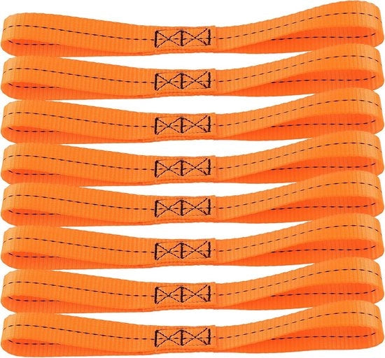 Raccordi a 8 deli per cinture di sicurezza, 300 x 25 mm - ideali per auto, moto, campeggio, arrampicata e trasporto