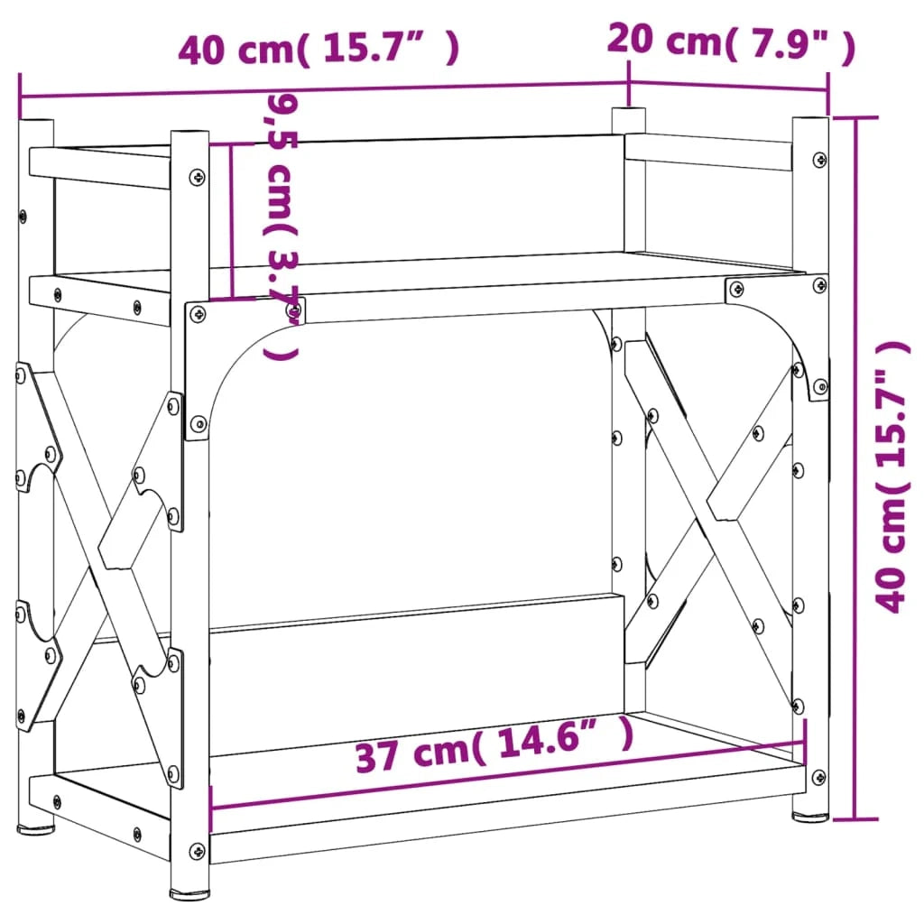 Supporto per stampante a 2 livelli Sonoma scrivania/mobile per ufficio 40 x 20 x 40 cm marrone 02_0044793