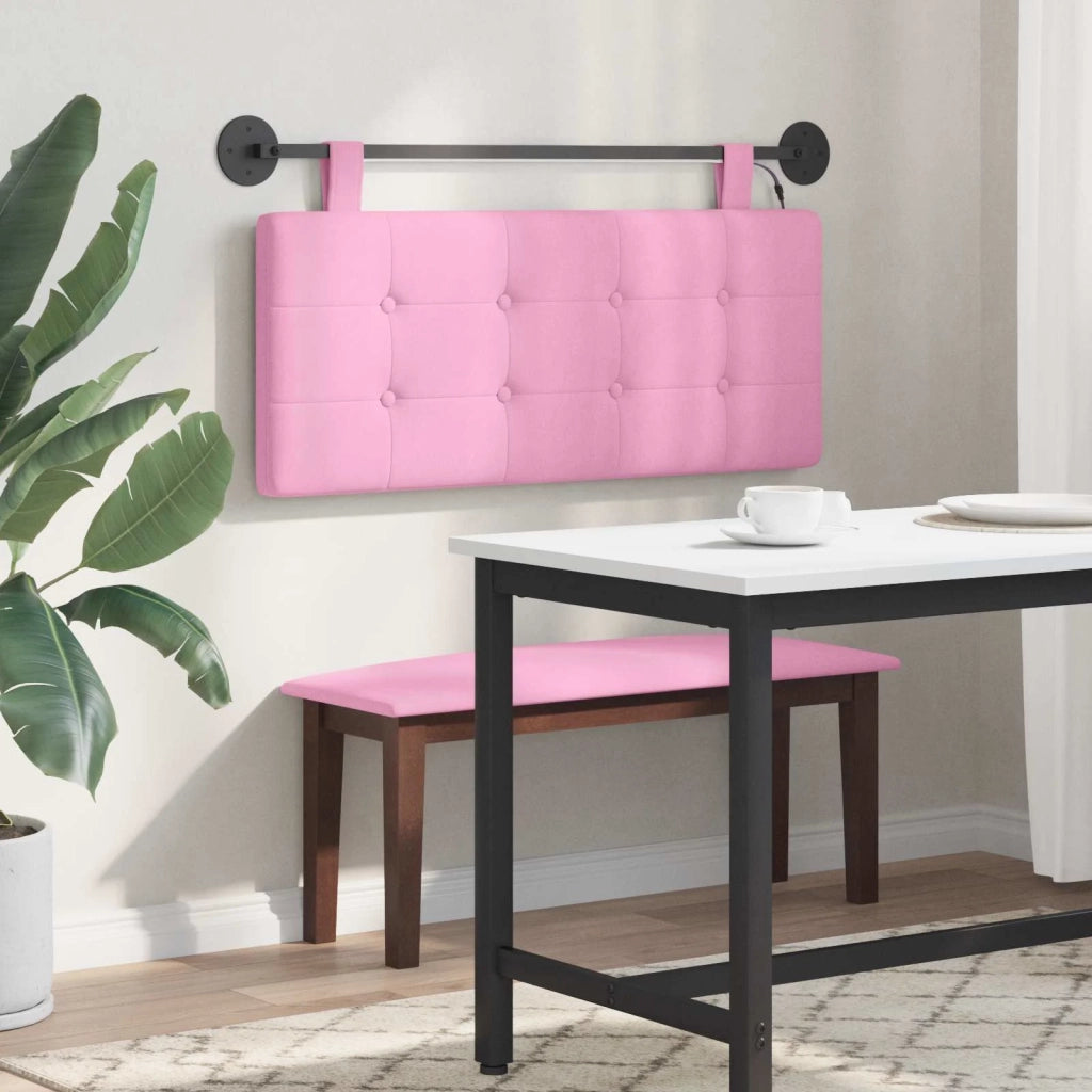 Testiera | Testata sospesa Con luce LED Rosa Tessuto
