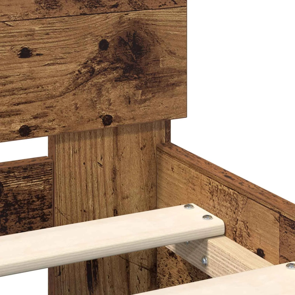 Struttura del letto con testiera Legno vecchio 98.5 x 200 cm