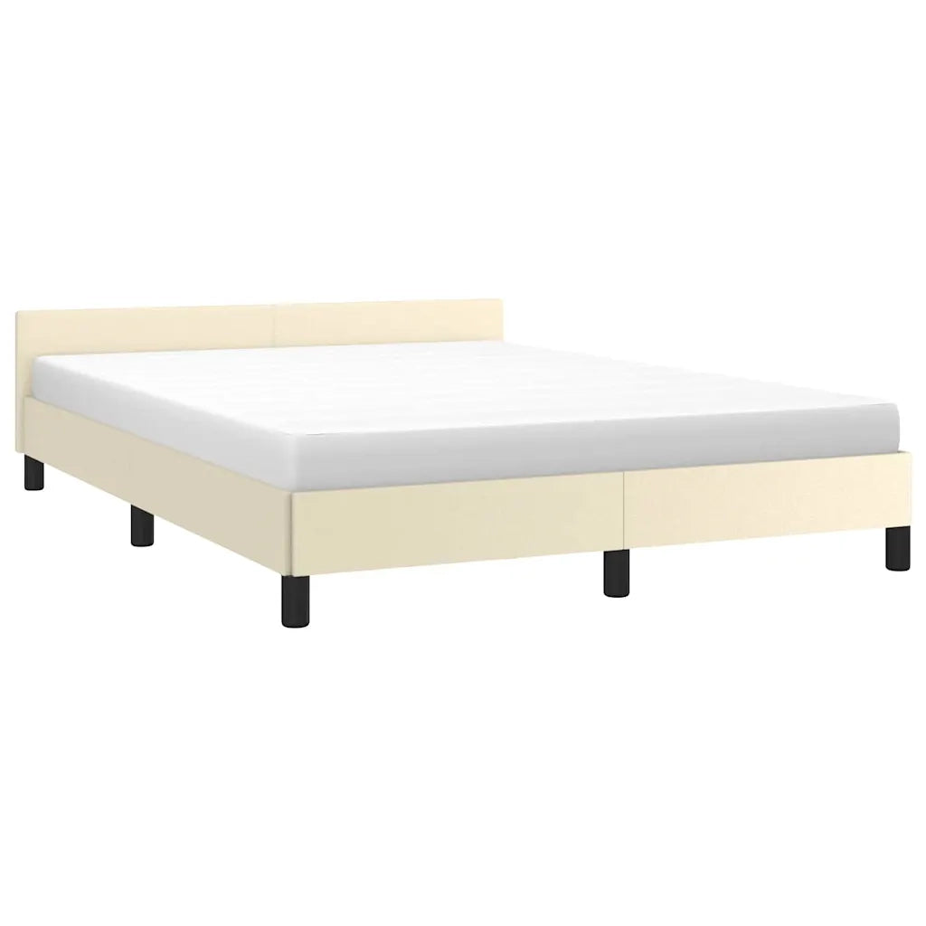 Giroletto con Testiera senza Materasso-Struttura Letto Crema 140x190 cm