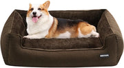 Letto per cani, Banca per cani, Cuscino per cani, Giacca per cani Togliibile e lavabile, Marrone, 90 x 75 x 25 cm