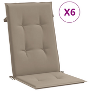 Cuscini per Sedie Alte 6 pz | Cuscini per sedie Tortora 120x50x3 cm in Tessuto