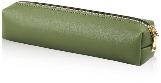 Etui in PU pelle, contenitore per trucco, contenitore per ufficio, contenitore, contenitore per ufficio (verde)