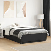 Giroletto con Luci LED Nero 120x190 cm in Legno Multistrato