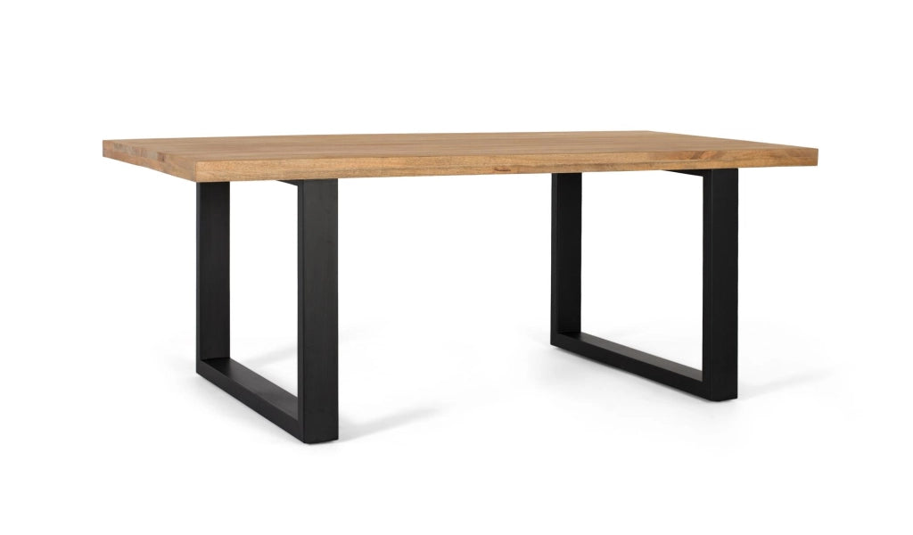 Tavolo da pranzo con piano rettangolare in legno di mango 200 cm