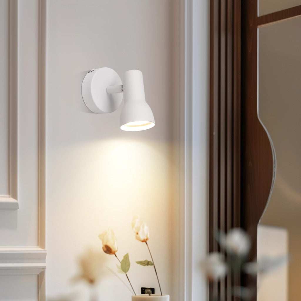 ZMH Faretto da soffitto GU10 bianco Faretto in metallo orientabile a 350° Design moderno (senza lampadina)