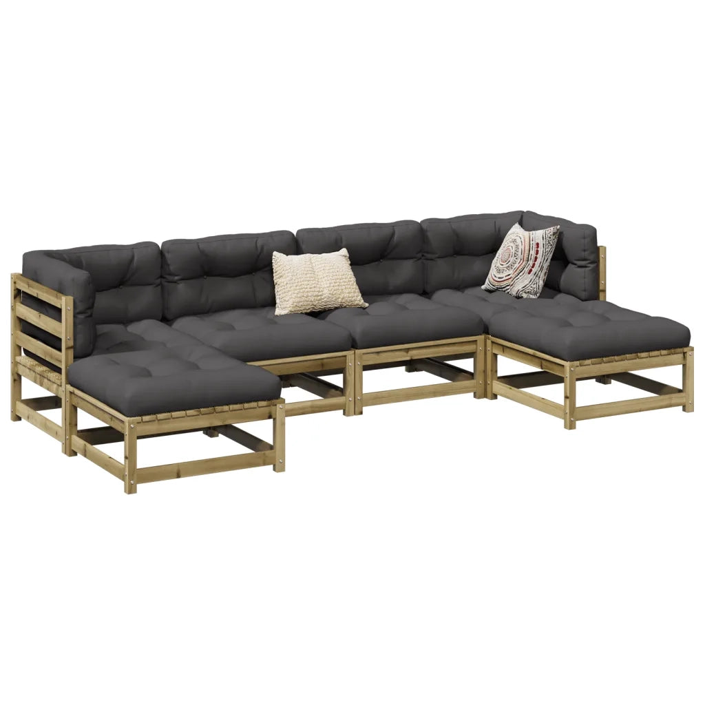 Set Divani da Giardino 6 pz in Legno Impregnato di Pino 3299566
