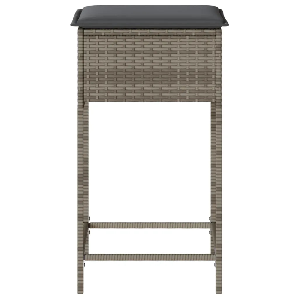 Sgabelli da Bar con Cuscini 2 pz Grigi in Polyrattan CFW1661783