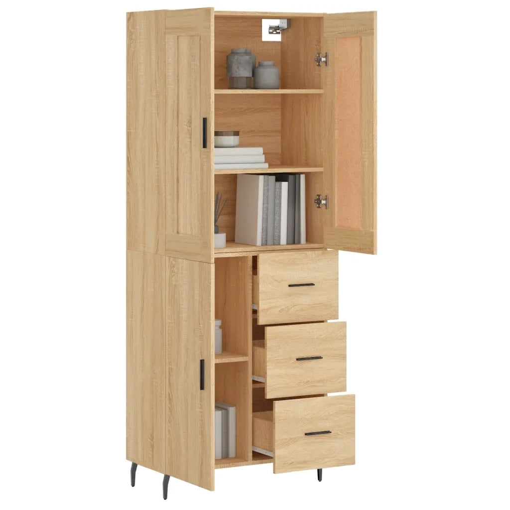 Credenza Rovere Sonoma 69,5x34x180 cm in Legno Multistrato 3199828