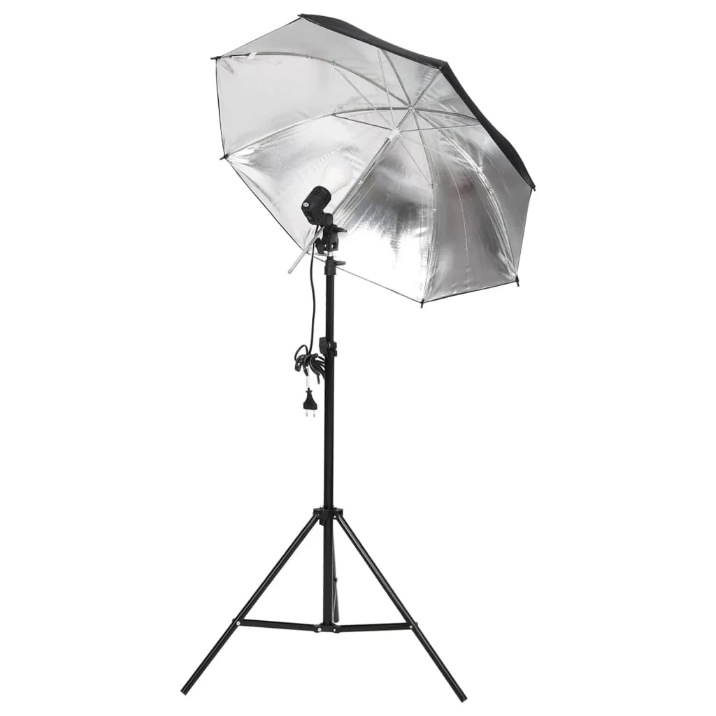 Kit per studio fotografico con illuminazione e fondale nero 02_0042436