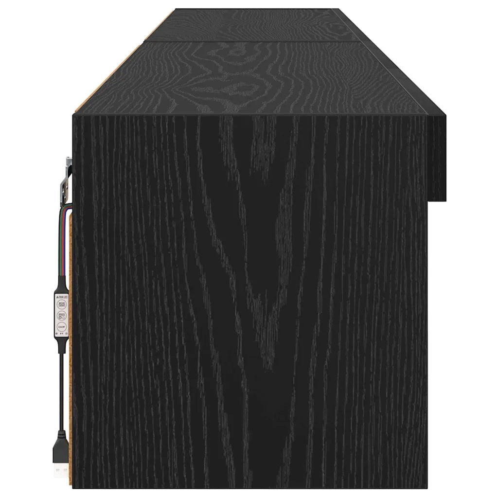Set mobile TV con LED 2 pcs Rovere Nero 100 x 30 x 30 cm 882970