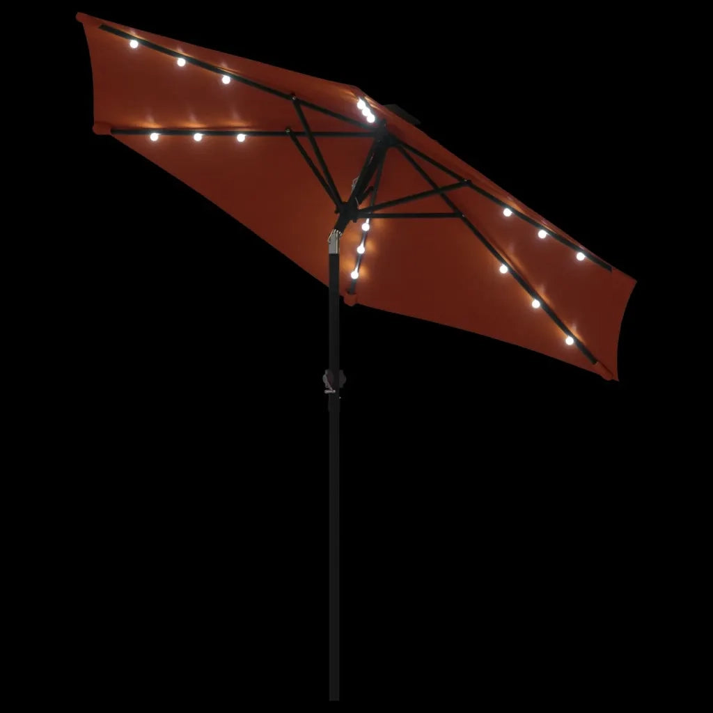 Ombrellone Giardino LED Palo Acciaio Terracotta 225x225x212 cm 4005071