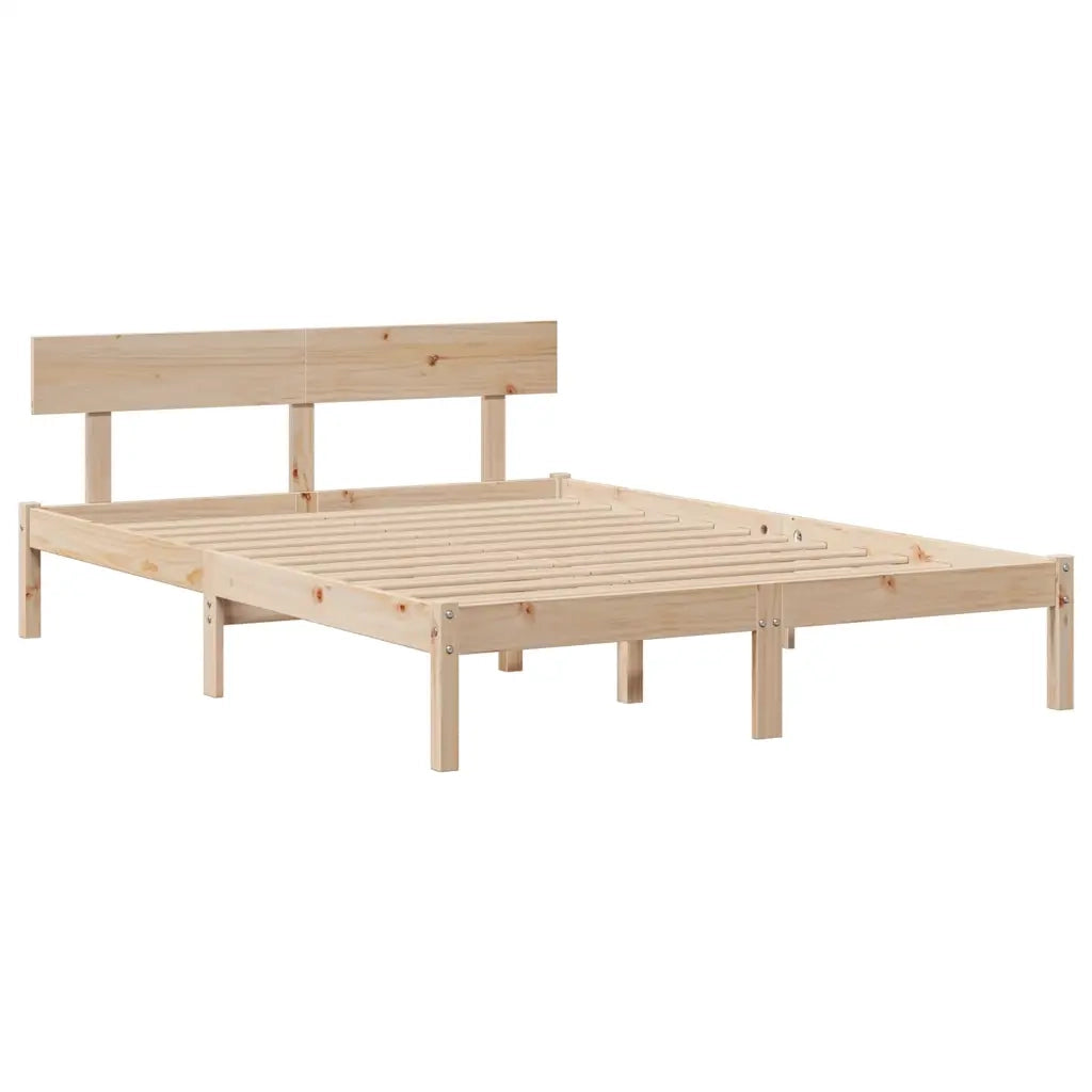 Letto Libreria senza Materasso 140x190 cm in Legno di Pino 3321826