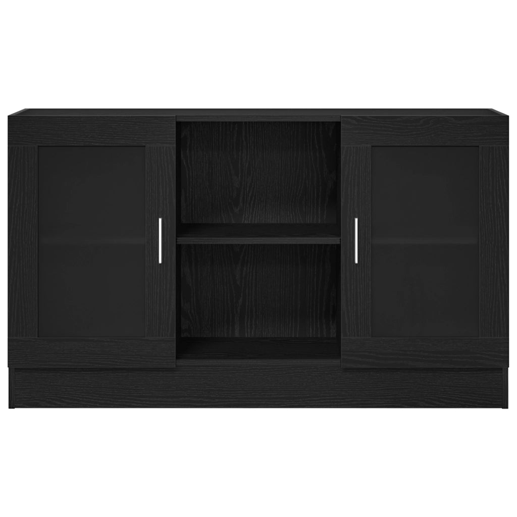 Credenza Nera in Rovere 120x30,5x70 cm in Legno Ingegnerizzato