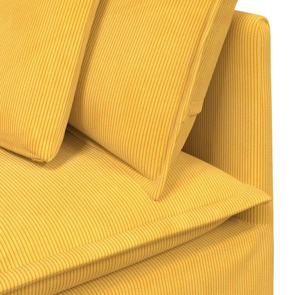 vidaXL Modulo Angolare Divano Modulare con Cuscini Giallo Chiaro 100cm