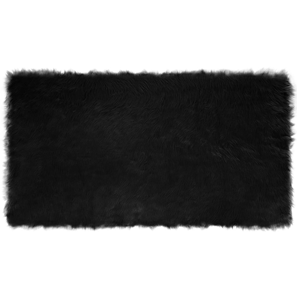 Tappeto in finta TAFALLA Nero 60 x 110 cm Poliestere 42021565