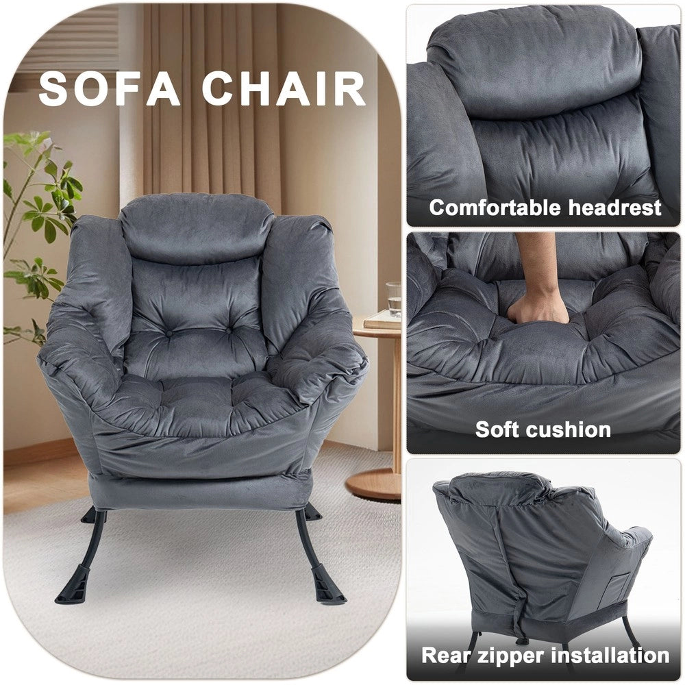 Poltrona Relax con Struttura in Metallo e Taschino Laterale ¨C MINIMAL ¨C Design Moderno