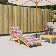 Cuscino per Lettino a Quadri Rossi 186x58x4cm in Tessuto Oxford 314171
