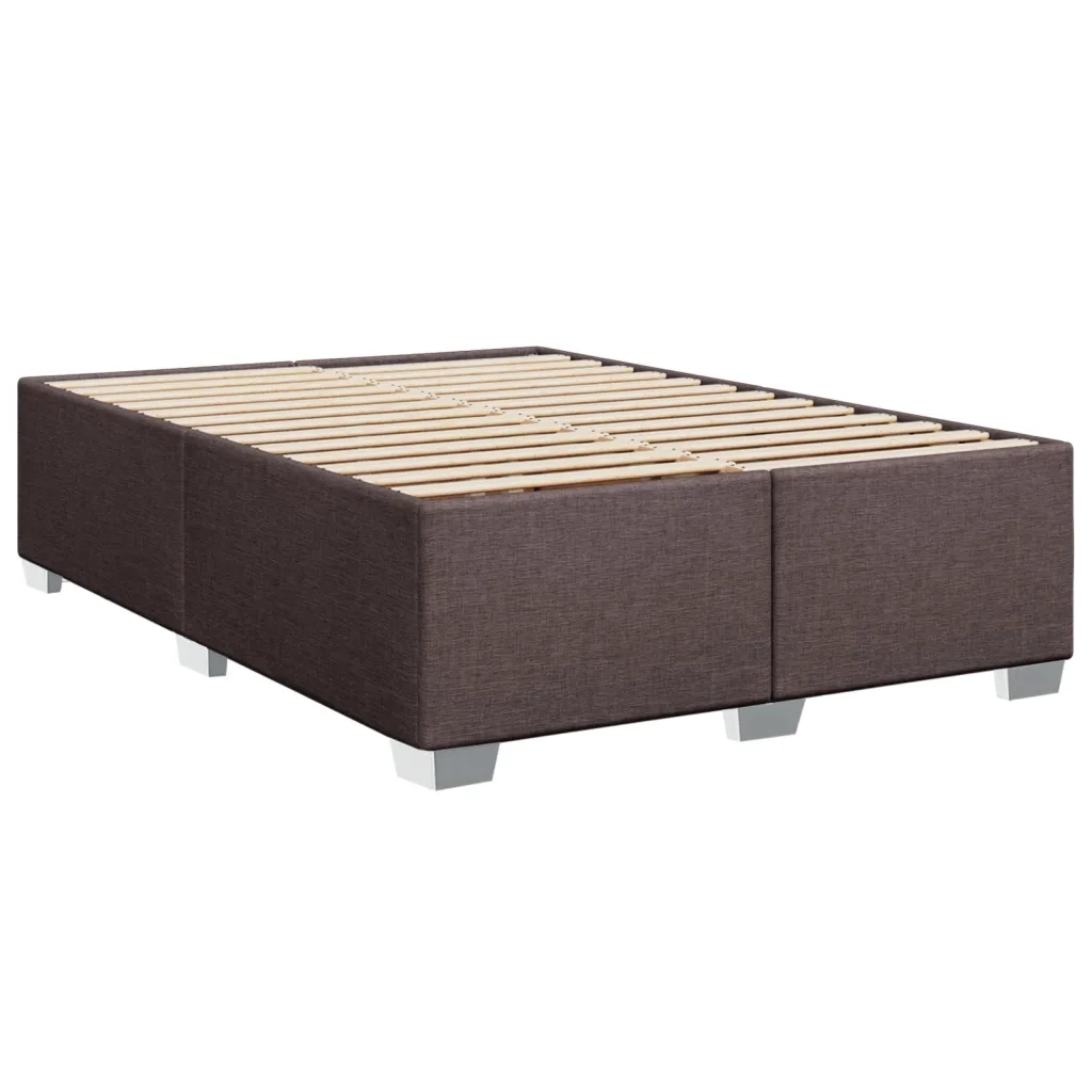 Giroletto a Molle con Materasso Marrone Scuro 140x200cm Tessuto