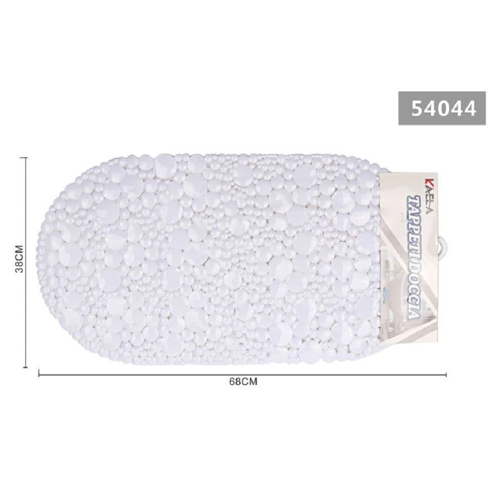 Trade Shop - Tappeto Tappetino Doccia Vasca Antiscivolo Per Bagno Arredo Bianco 38x68cm 54044 -