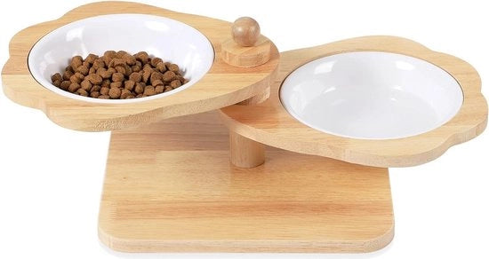 Piatto per alimenti solidi e liquidi per animali domestici - scatole per cibo secco e umido per gatti e cuccioli - 2 contenitori.