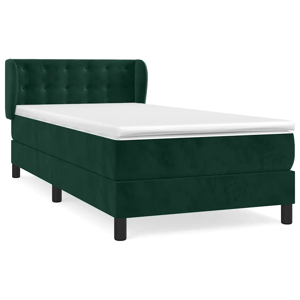 Giroletto a Molle con Materasso Verde Scuro 80x200 cm Vellutocod mxl 122062