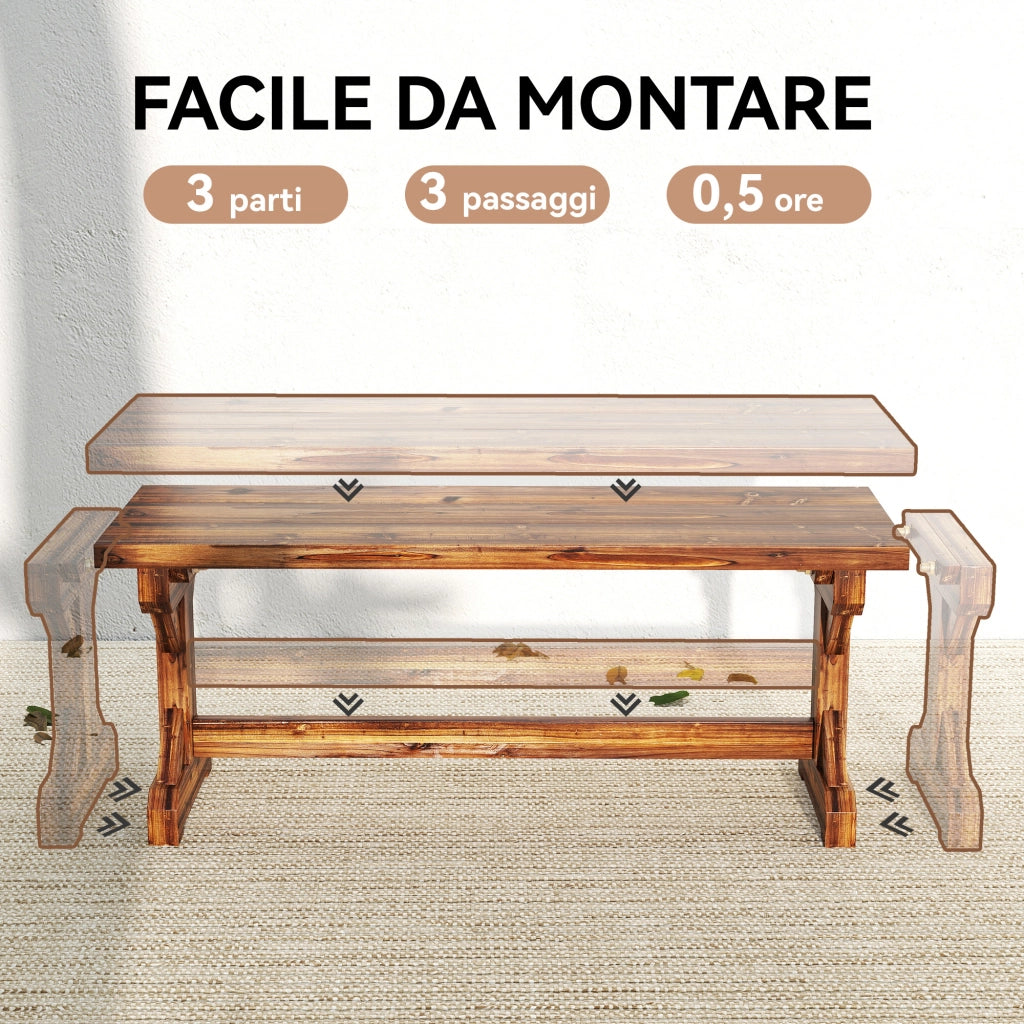 Panca da Giardino 2 Posti in Legno ¨C zephmum ¨C 114x40x46 cm
