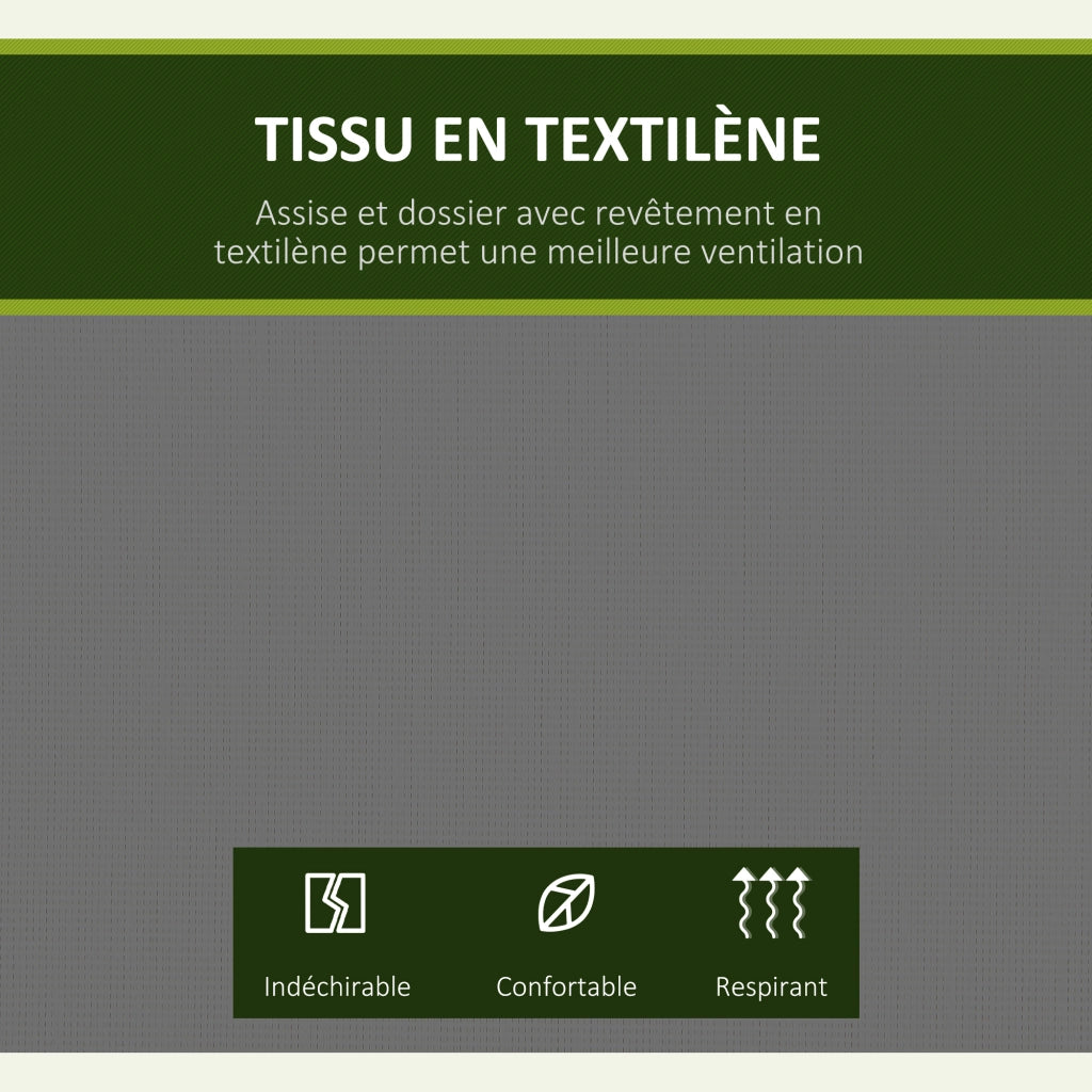 Amaca da giardino 3 posti ¨C zephmum ¨C grigio textilene acciaio