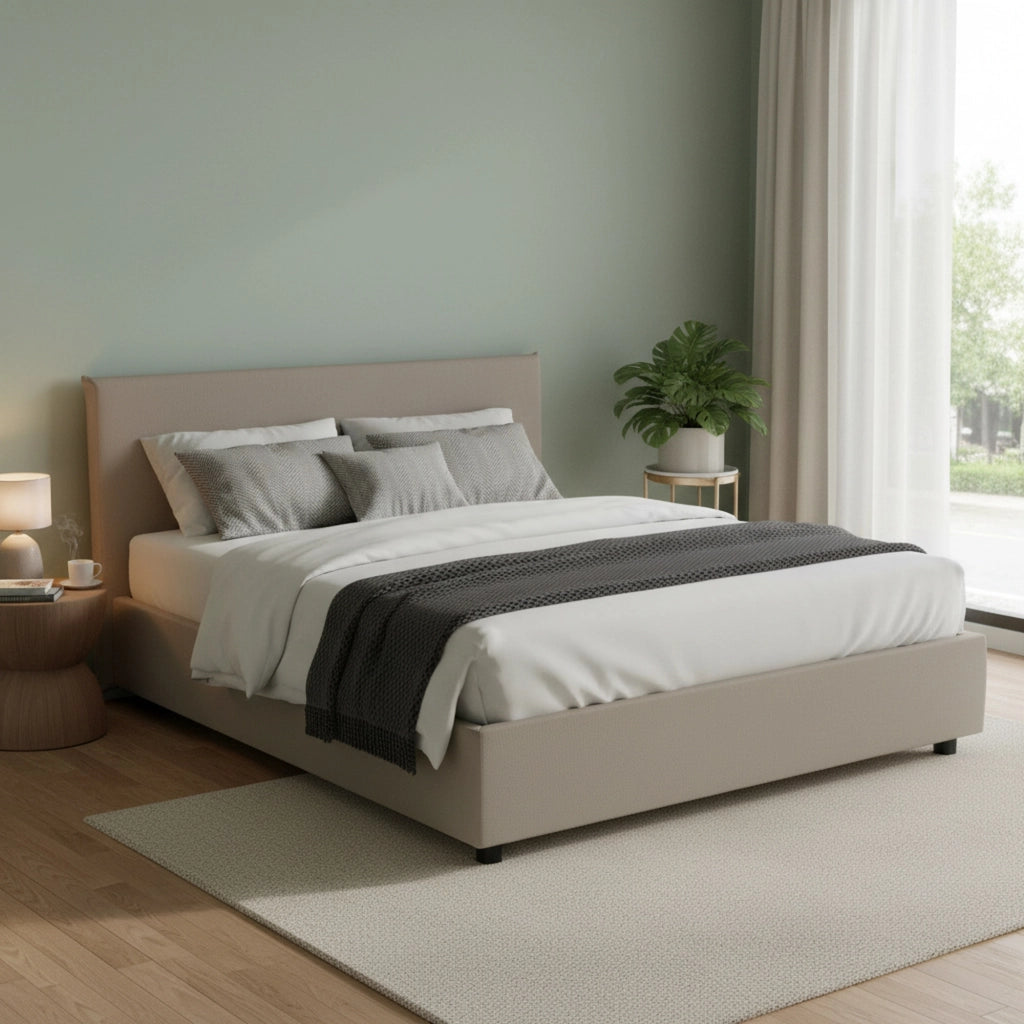 Letto Matrimoniale Scolecite, Letto Matrimoniale Contenitore Made in Italy, Grigio