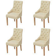 Sedie da Pranzo 4 pz Crema in Tessuto cod mxl 24745