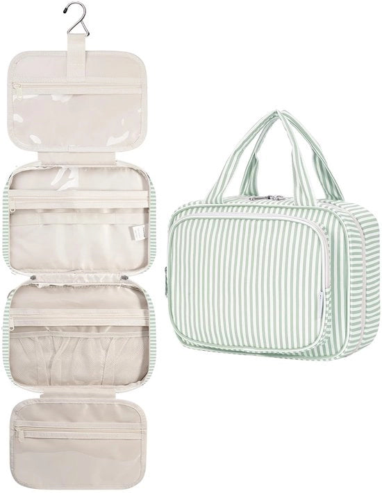 Organizzatore per bagno per donne Tasca da toeletta per donne Organizzatore per cosmetici Grande tasca da toeletta per donne e ragazze (Tendenza azzurro menta (medium))