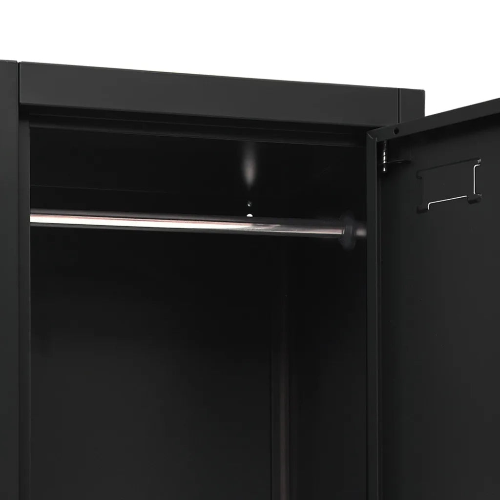 Armadietto moderno e robusto per ufficio 38 x 45 x 180 cm acciaio nero 02_0046994