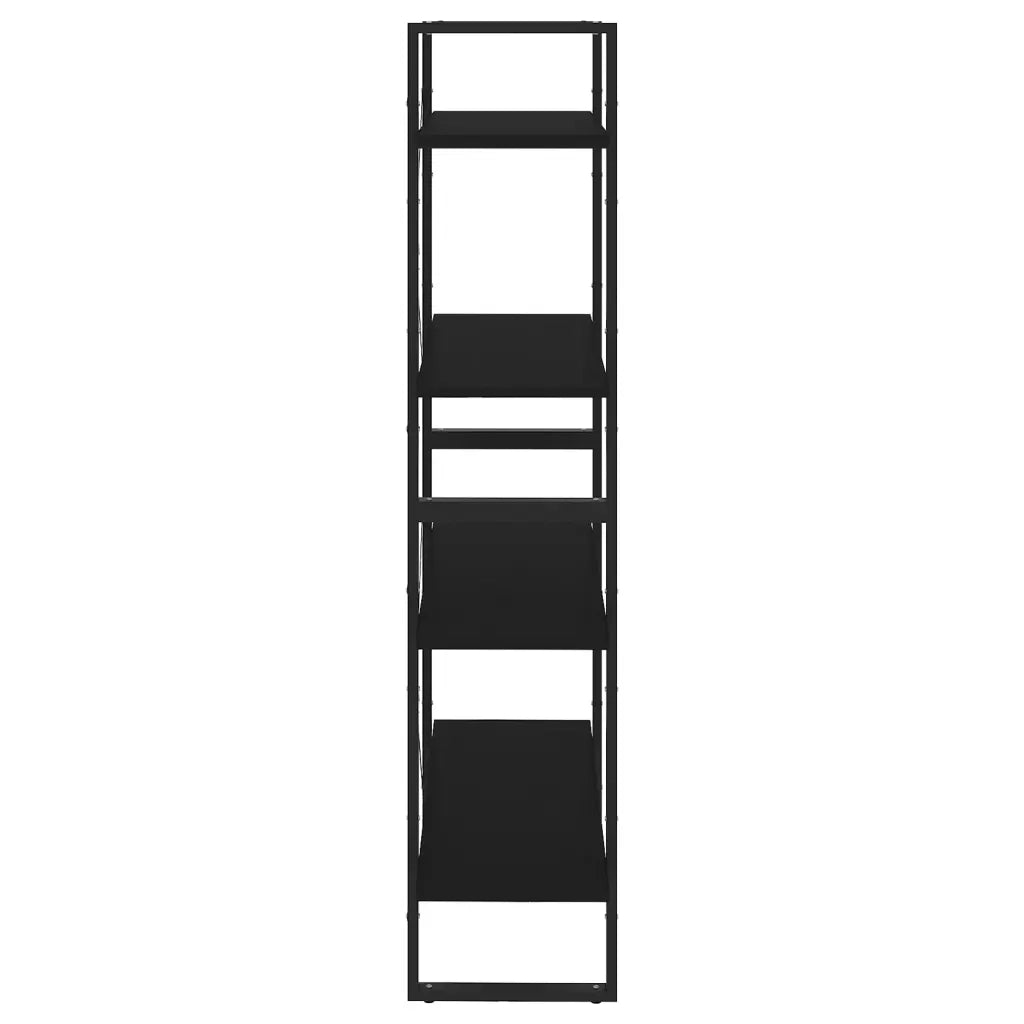 Libreria a 4 Ripiani Nera 80x30x140 cm in Legno Multistrato 806458