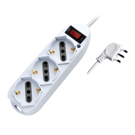 Multipresa 3 posti 10-16a-schuko con spina 10a piccola