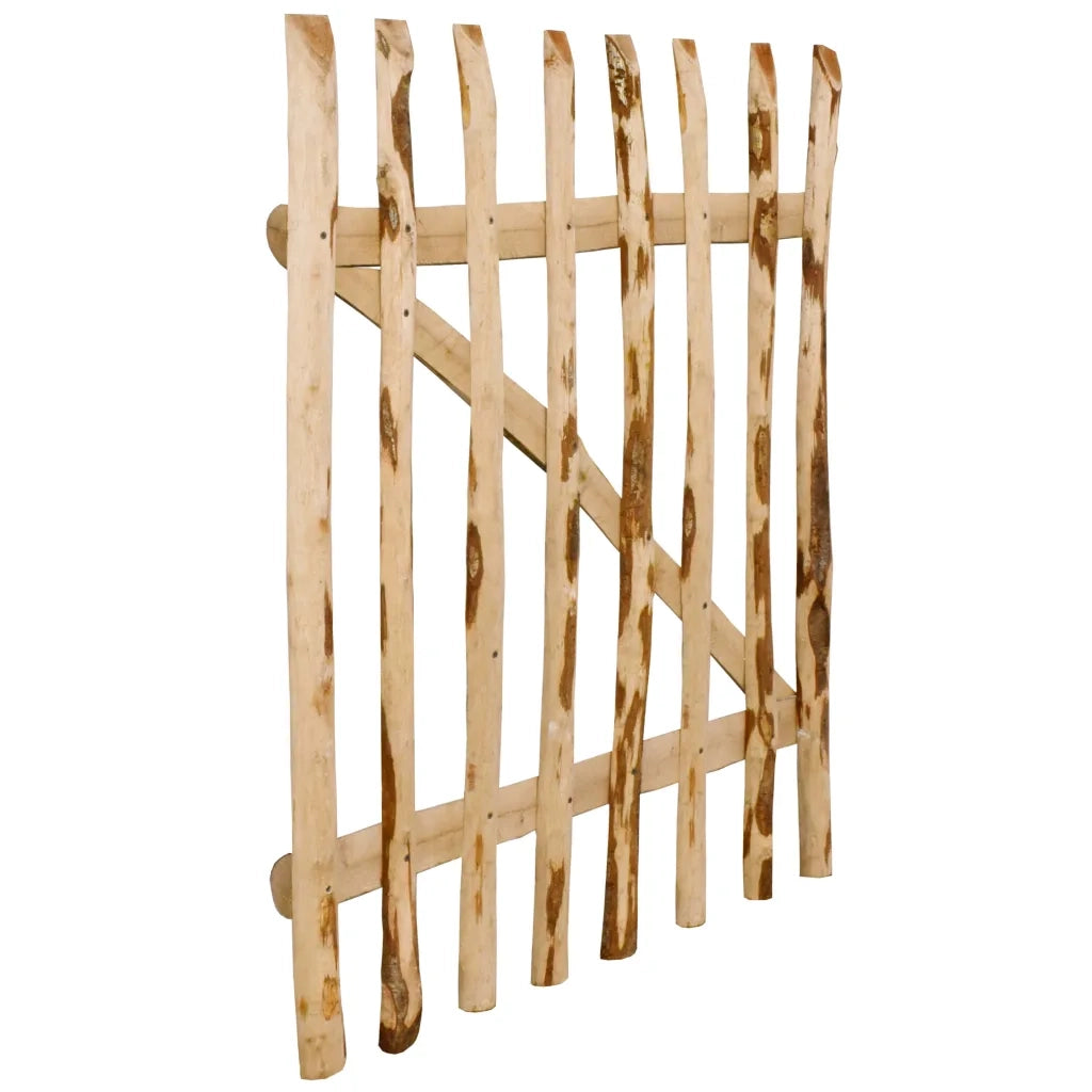 Cancello Singolo per Recinzione in Legno di Nocciolo 100x120 cm 142592