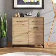Madia Laerruu, Credenza un Cassetto, 93x40x90h cm Marrone Rovere Nodi
