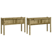 2 pz Fioriere | Cassetta per fiori | Vaso da Giardino con Gambe in Legno di Pino Impregnato