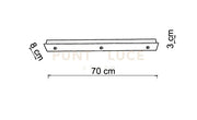 BASE-3RE B LED Base rettangolare 3 luci bianco opaco l.70cm led incluso
