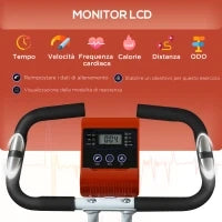Cyclette Magnetica Pieghevole a 8 Livelli di Resistenza con Seduta Regolabile, in Acciaio, 97x43x110 cm, Rosso