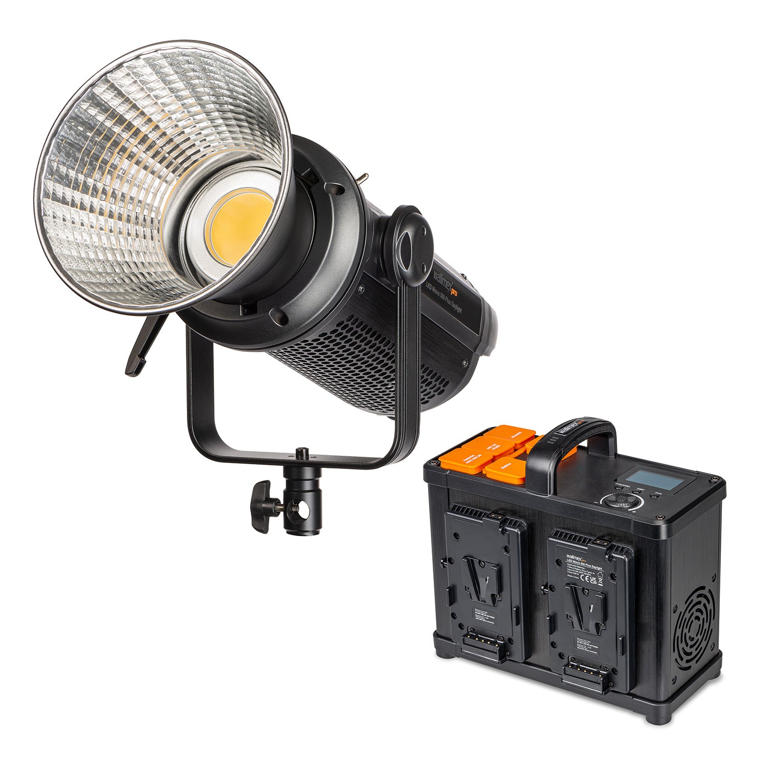 Niova Plus 500 Daylight, Faretto LED per fotografia, luce video 500 W dimmerabile, con riflettore Bowens e diffusore, con tecnologia COB-LED, per studio fotografico