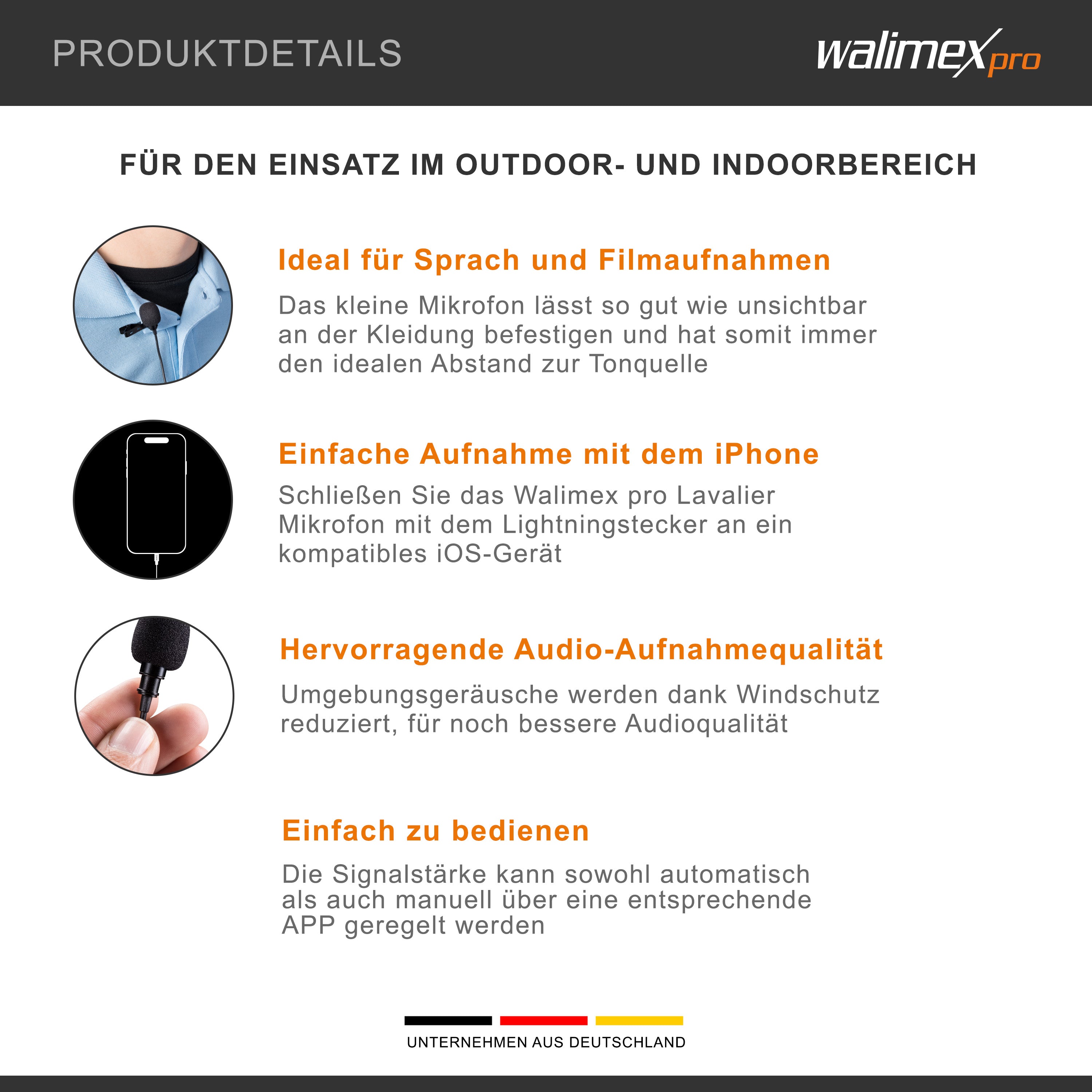 Boya M2 microfono a clip per iOS piccolo e potente microfono lavalier 50 Hz 20 kHz per dispositivi iOS, cavo adattatore Lightning adatto anche alla digitalizzazione nero