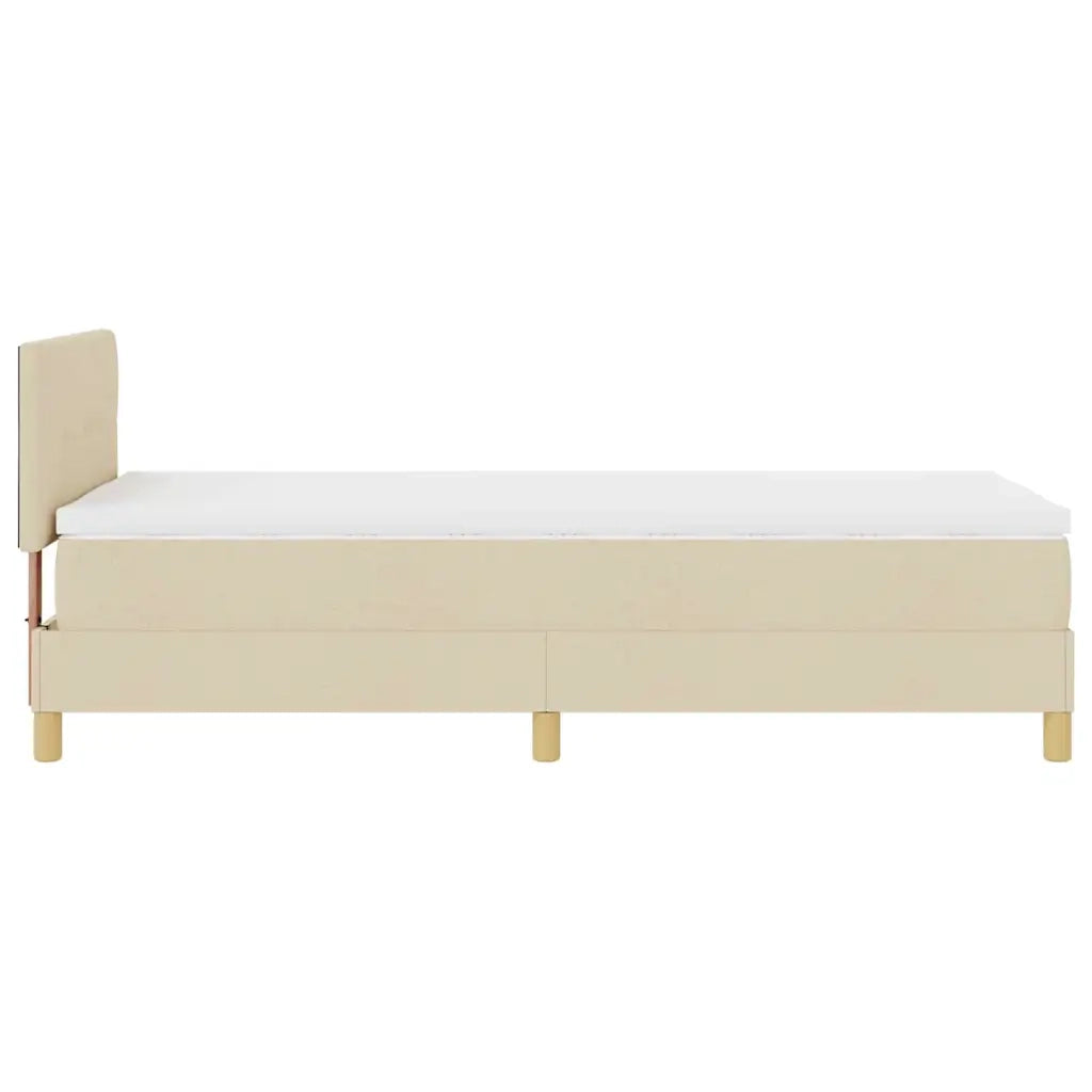 Letto a Sorgente LED con materasso Crema 90 x 200 cm Tessuto 3342413