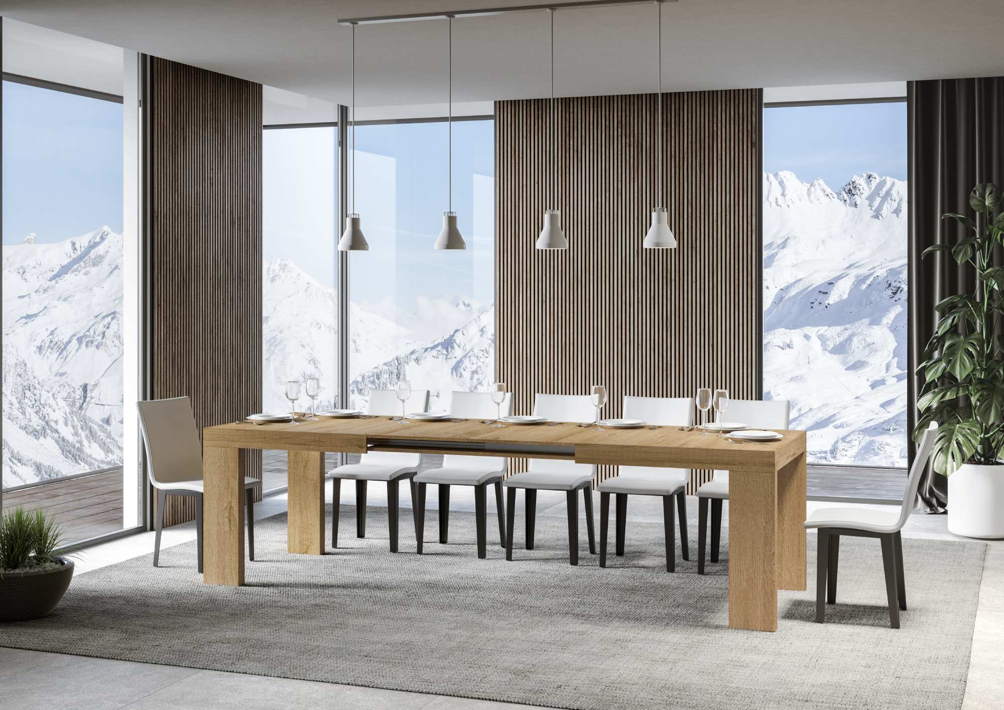 Tavolo Allungabile 200/304x90x77 cm Roxell Quercia Natura