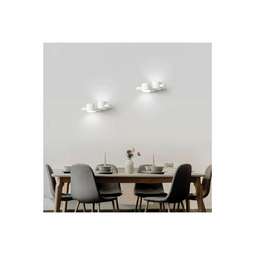 Trade Shop - Applique In Gesso Parete Bianco Moderna Luce Up&down G9 Cilindri Sfalsati Gs-e77 -