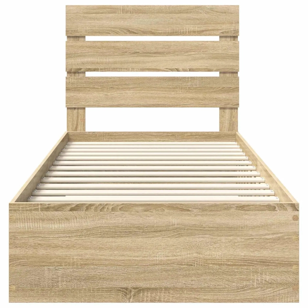 Struttura del letto Rovere Sonoma 90 x 190 cm Legno multistrato 3412022