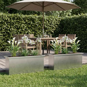 Fioriera da giardino con LED 2 pz Argento 30 x 100 x 30 cm 8008121