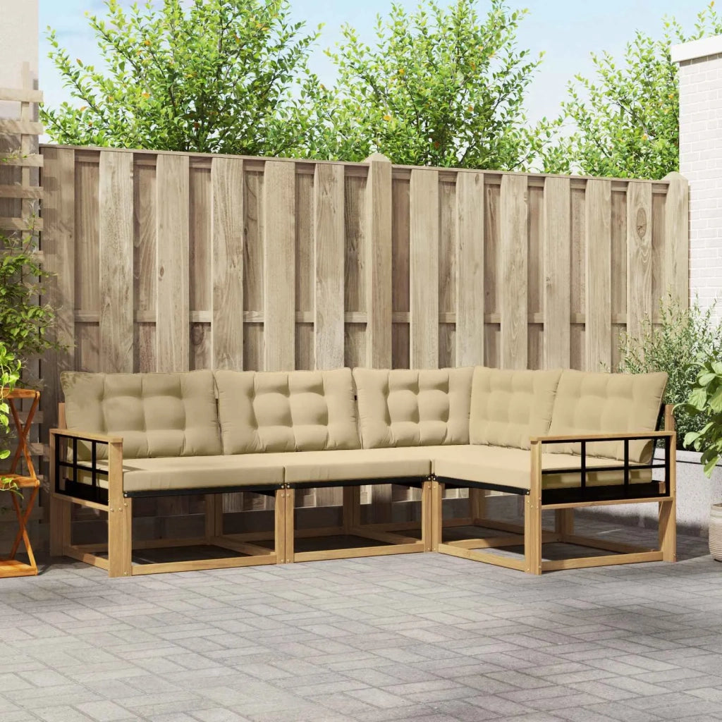 Set di divani da esterno 4 pz Bianco e Beige 3388643