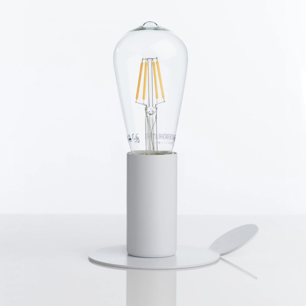 Lampada da tavolo con magnete in metallo bianca cm. Ø.11 x H.9